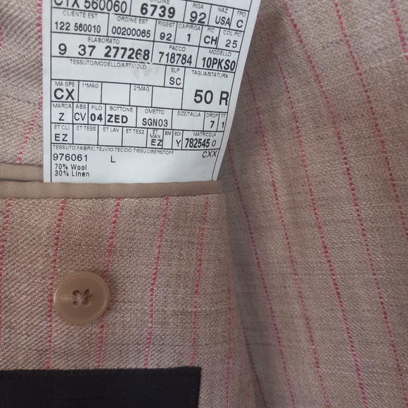 Ermenegildo Zegna recent wool/ linen 40R unconstructed bold striped - Picture 7 of 12